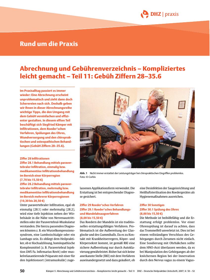 Vorschauseite 1: Abrechnung und Gebührenverzeichnis - Kompliziertes leicht gemacht - Teil 11: Gebüh Ziffern 28-35.6