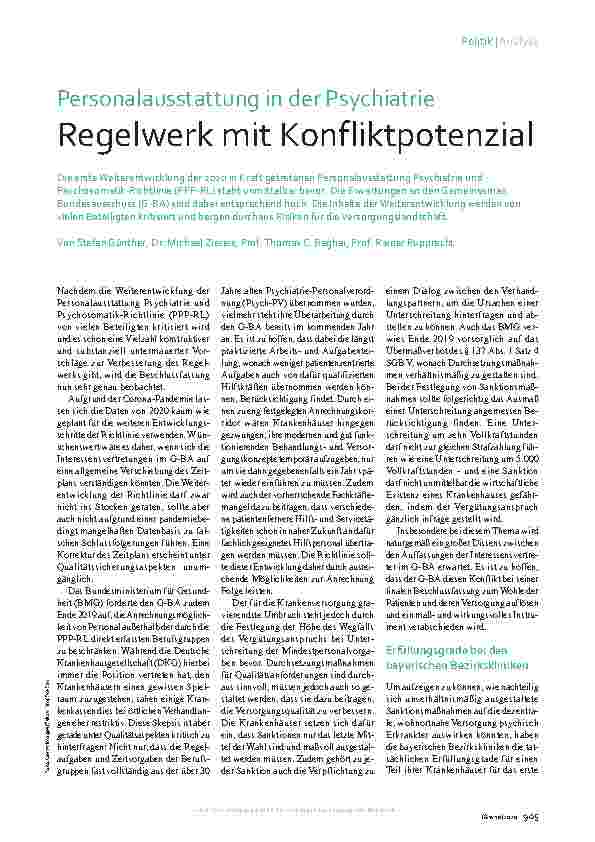 Vorschauseite 2: Personalausstattung in der Psychiatrie: Regelwerk mit Konfliktpotenzial