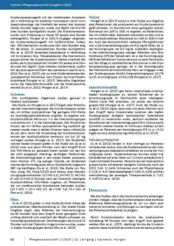 Vorschauseite 4: Kryotherapie vs. Kryokompression nach Knie-Totalendoprothese: Eine narrative Literaturrecherche
