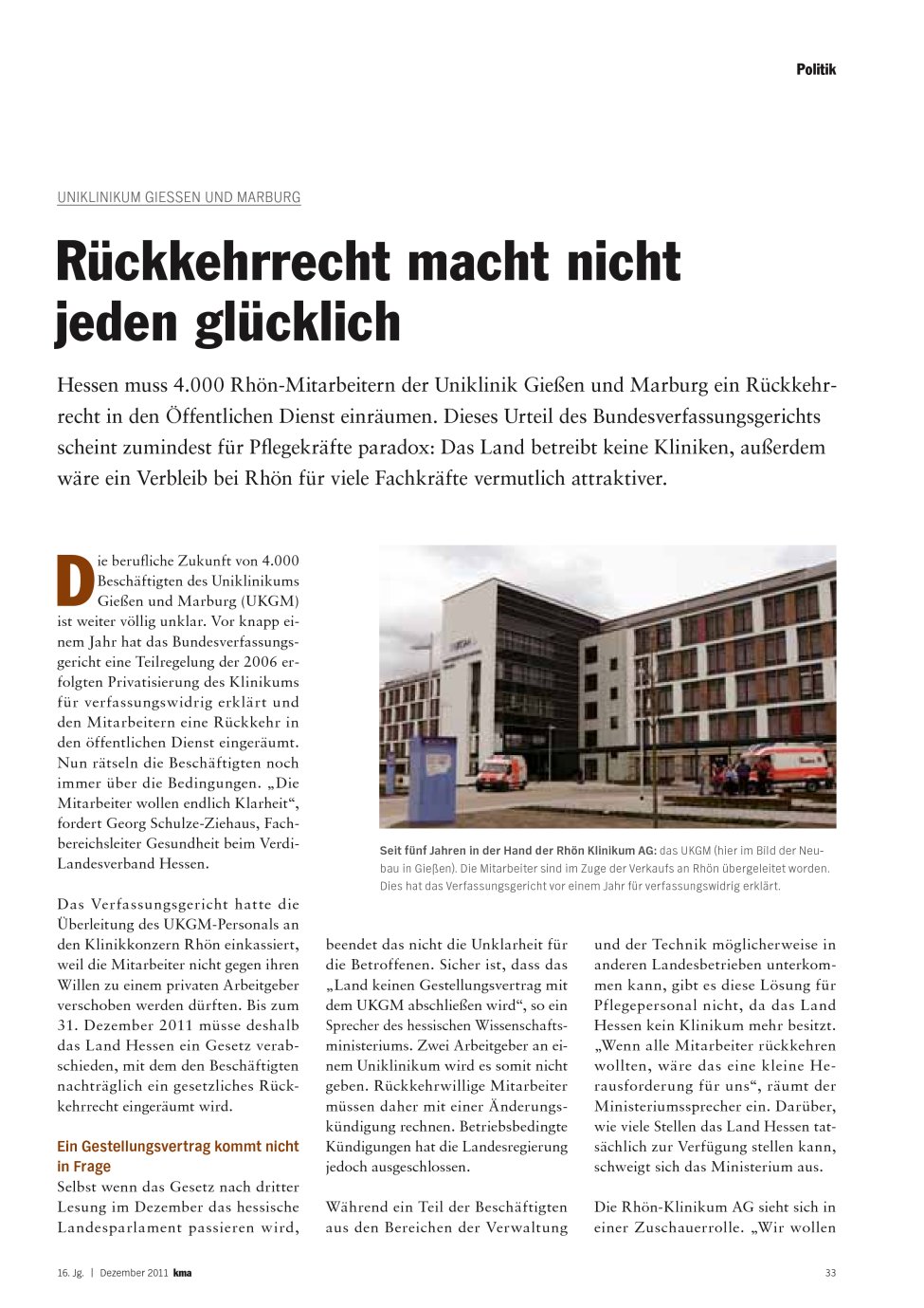 Vorschauseite 1: Rückkehrrecht macht nicht jeden glücklich