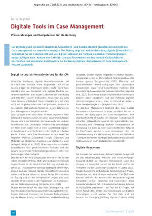 Vorschauseite 1: Digitale Tools im Case Management