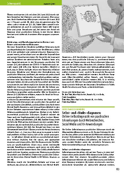 Vorschauseite 2: Entwicklung psychischer Störungen in der Bevölkerung in Deutschland
