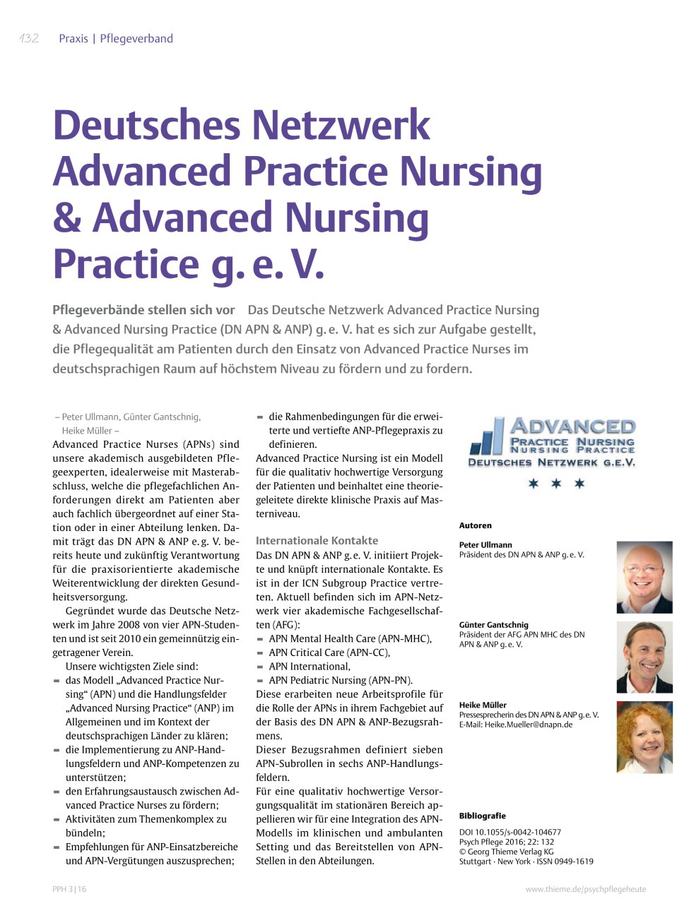 Vorschauseite 1: Deutsches Netzwerk Advanced Practice Nursing & Advanced Nursing Practice g.?e.?V.