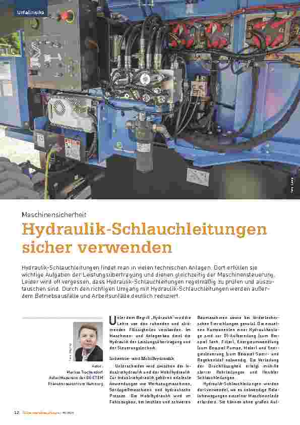 Vorschauseite 1: Hydraulik-Schlauchleitungen sicher verwenden