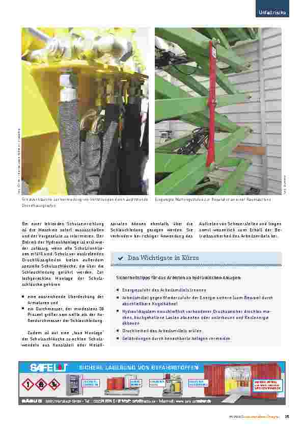 Vorschauseite 4: Hydraulik-Schlauchleitungen sicher verwenden