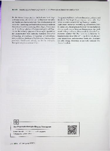 Vorschauseite 4: Ausbildung und Forschung in der klinischen Pharmazie in Deutschland und den USA