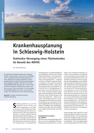 Vorschauseite 1: Krankenhausplanung in Schleswig-Holstein Stationäre Versorgung eines Flächenlandes im Korsett des KHVVG