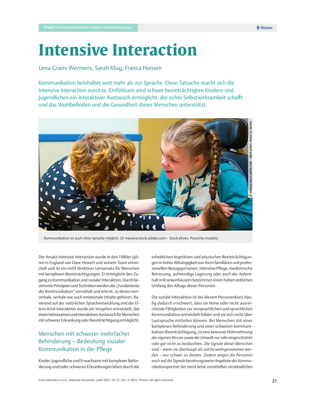 Vorschauseite 1: Intensive Interaktion