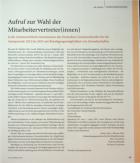 Vorschauseite 1: Aufruf zur Wahl der Mitarbeitervertreter(innen)