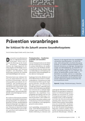 Vorschauseite 1: Prävention voranbringen Der Schlüssel für die Zukunft unseres Gesundheitssystems