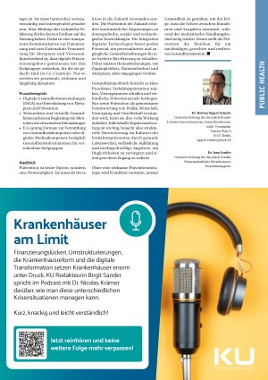 Vorschauseite 3: Prävention voranbringen Der Schlüssel für die Zukunft unseres Gesundheitssystems