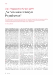 Vorschauseite 1: Viele Fragezeichen für den BDPK. „Schön wäre weniger Populismus.“