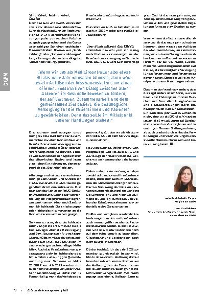 Vorschauseite 2: Medizincontrolling in stürmischen Zeiten - Ein Blick nach vorn und zwei zurück