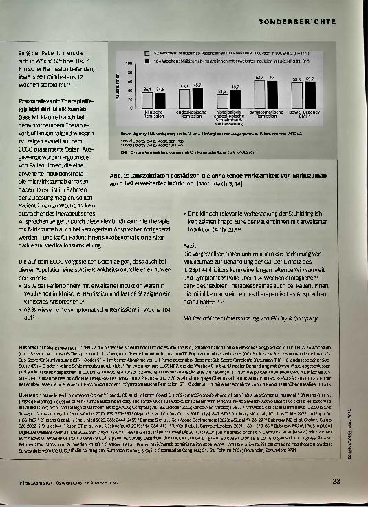 Vorschauseite 2: Mirikizumab bei Colitis ulcerosa: Aktuelle 2-Jahres-Daten belegen langanhaltende Wirksamkeit