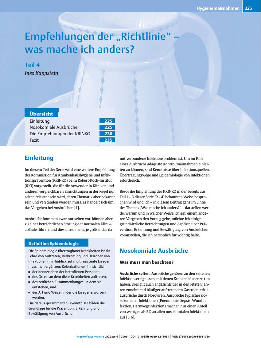 Vorschauseite 1: Empfehlungen der „Richtlinie”– was mache ich anders?