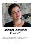 Vorschauseite 1: "Werdet Consumer Citizen!"