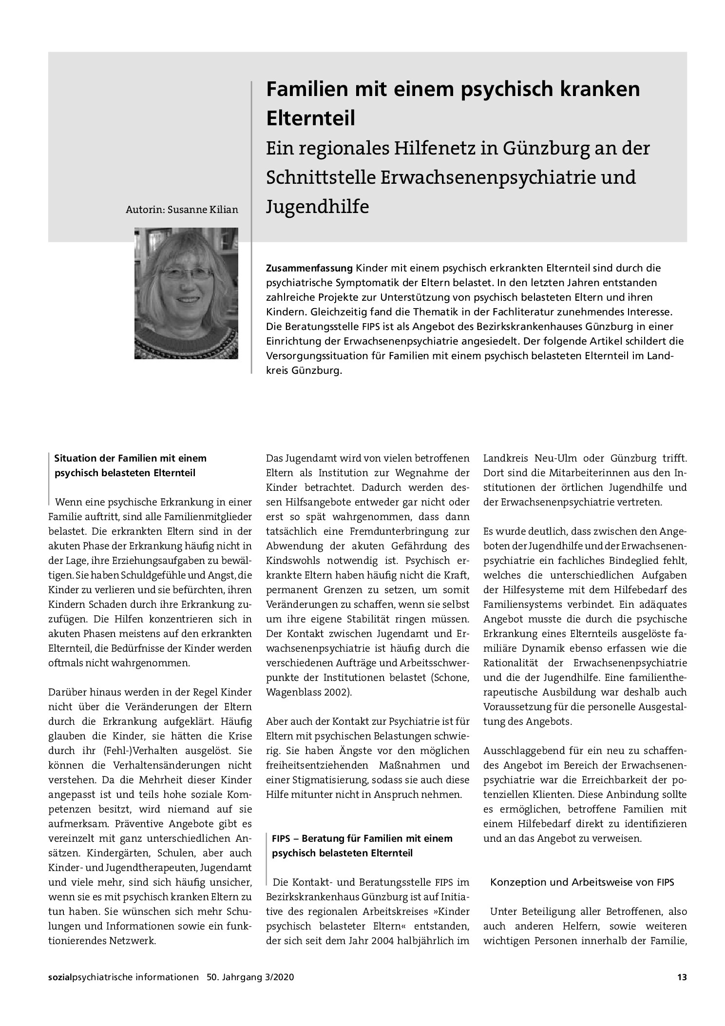 Vorschauseite 1: Familien mit einem psychisch kranken Elternteil: Ein regionales Hilfenetz in Günzburg an der Schnittstelle Erwachsenenpsychiatrie und Jugendhilfe