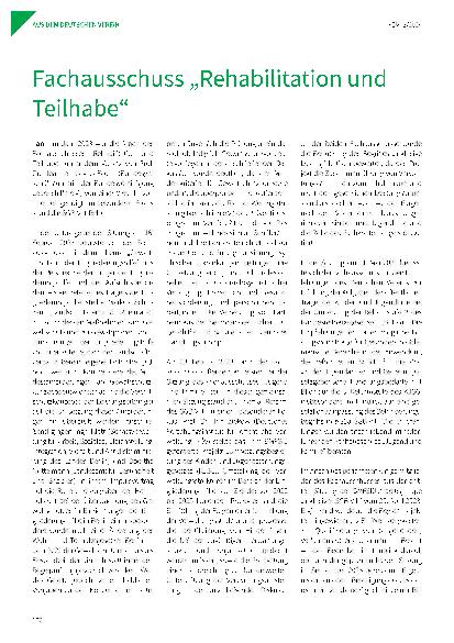Vorschauseite 1: Fachausschuss „Rehabilitation und Teilhabe“
