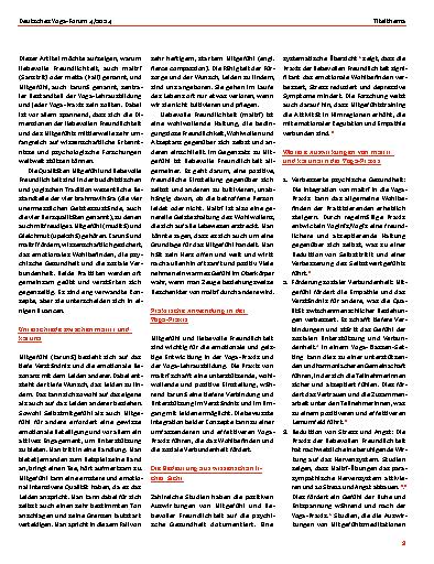 Vorschauseite 2: Der Stellenwert der Praxis der liebevollen Freundlichkeit und des Mitgefühls in der Yoga-Lehrausbildung und in der Yoga-Praxis aus wissenschaftlicher Sicht.