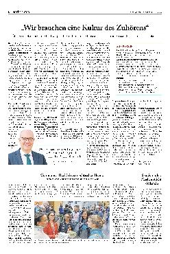Vorschauseite 1: „Wir brauchen eine Kultur des Zuhörens.“