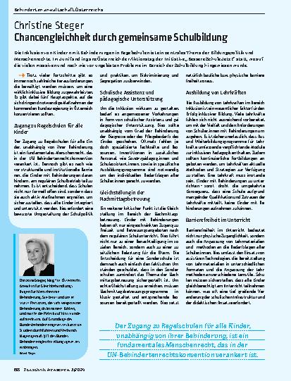 Vorschauseite 1: Chancengleichheit durch gemeinsame Schulbildung