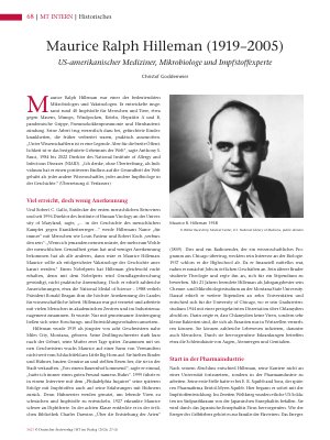 Vorschauseite 1: Maurice Ralph Hilleman (1919 – 2005) US-amerikanischer Mediziner, Mikrobiologe und Impfstoffexperte