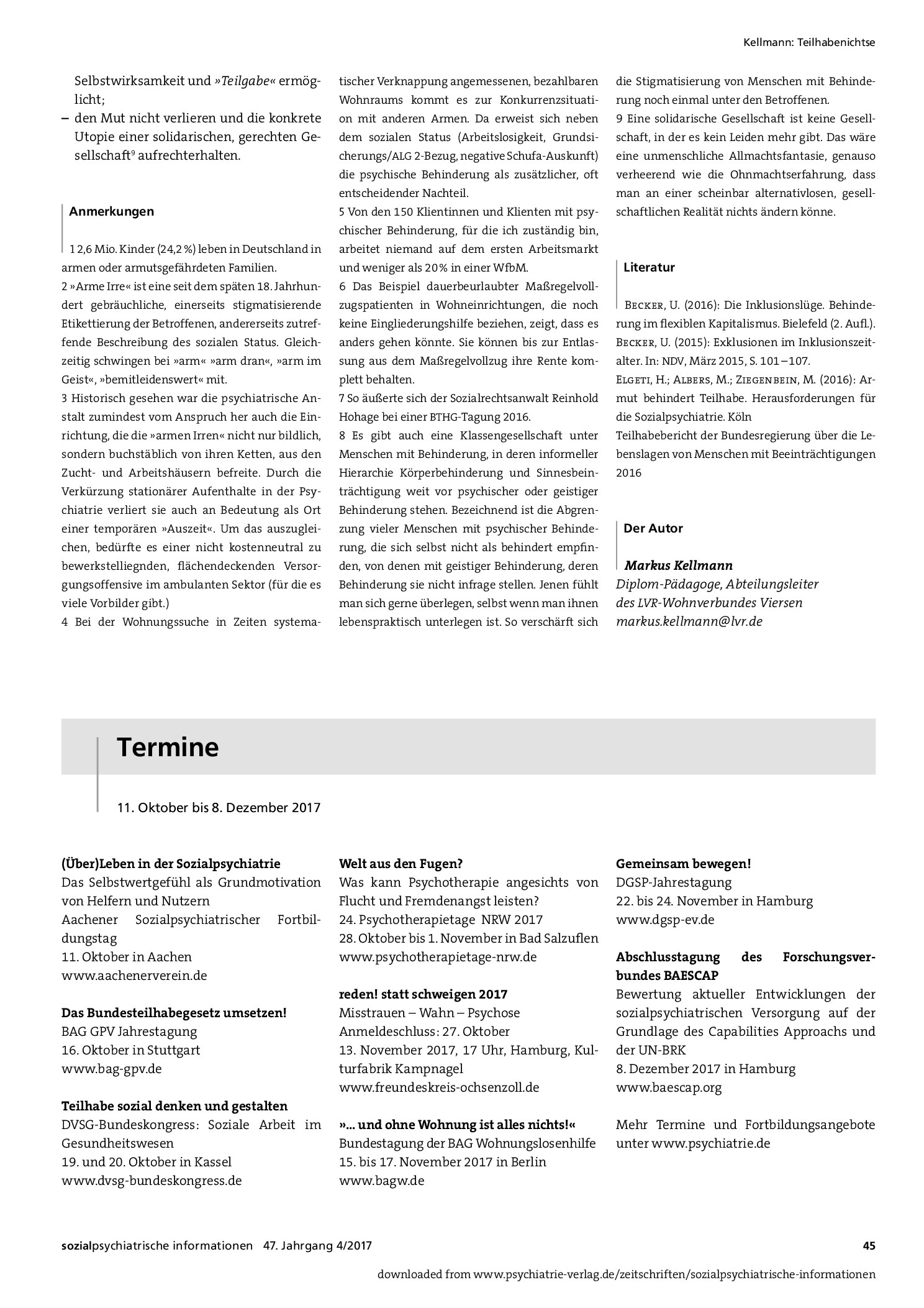 Vorschauseite 4: Teilhabenichtse. Von der Wiederkehr der »armen Irren« und wie das Bundesteilhabegesetz (BTHG) die Zweiklassengesellschaft unter psychisch kranken Menschen festigt