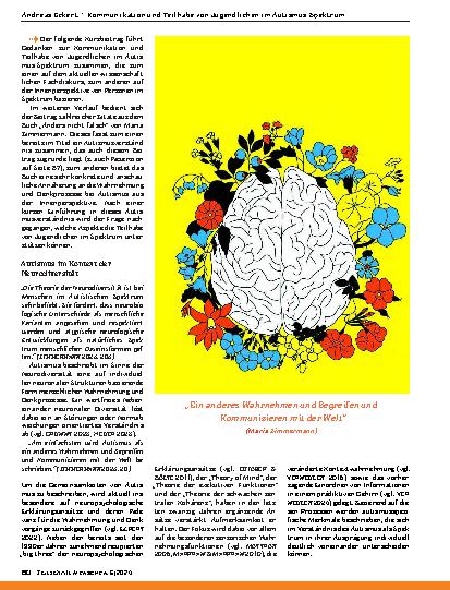 Vorschauseite 2: Kommunikation und Teilhabe von Jugendlichen im Autismus-Spektrum
