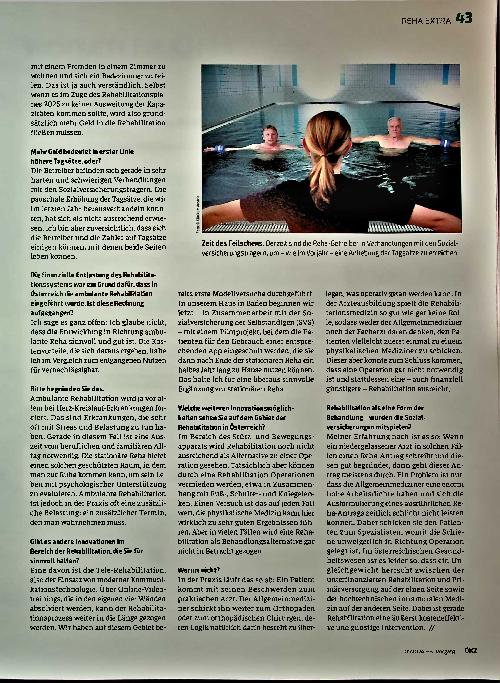 Vorschauseite 2: "Es wird mehr Geld in die Rehabilitation fließen müssen."