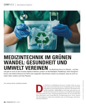 Vorschauseite 1: Medizintechnik im grünen Wandel: Gesundheit und Umwelt vereinen