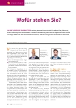 Vorschauseite 1: Wofür stehen Sie? The text is already correctly spelled.