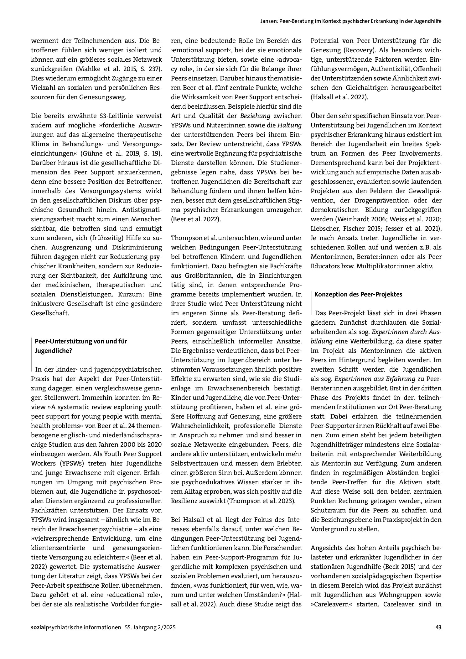 Vorschauseite 2: Peer-Beratung im Kontext psychischer Erkrankung in der Jugendhilfe