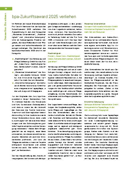 Vorschauseite 1: bpa-Zukunftsaward 2025 verliehen