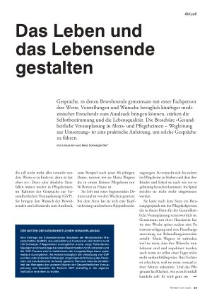 Vorschauseite 1: Das Leben und das Lebensende gestalten