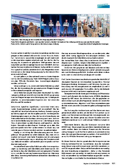 Vorschauseite 3: Aktuelle Entwicklung in Hygiene und Infektiologie beim BZH-Kongress in Freiburg