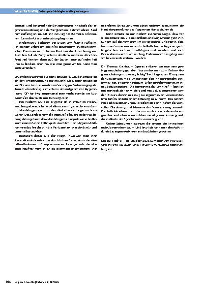 Vorschauseite 4: Aktuelle Entwicklung in Hygiene und Infektiologie beim BZH-Kongress in Freiburg