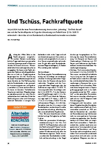 Vorschauseite 1: Und Tschüss, Fachkraftquote