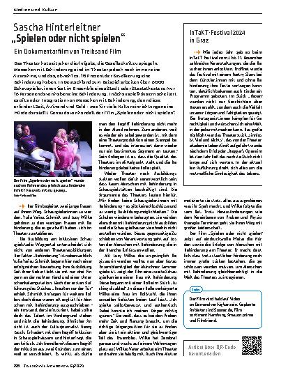 Vorschauseite 1: "„Spielen oder nicht spielen“ Ein Dokumentarfilm von Treibsand Film"