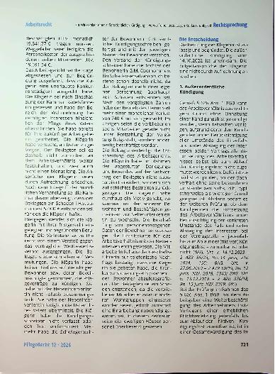 Vorschauseite 5: Zur Wirksamkeit einer außerordentlichen Kündigung - Vorwurf einer unzulässigen Konkurrenztätigkeit