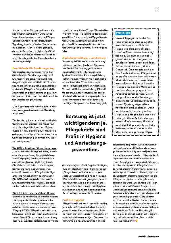 Vorschauseite 2: Die Beratung gemäß § 37.3 ist trotz Corona erlaubt.