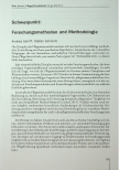 Vorschauseite 1: Schwerpunkt: Forschungsmethoden und Methodologie