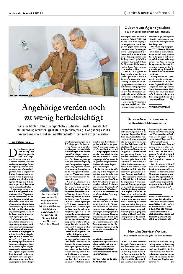 Vorschauseite 1: Angehörige werden noch zu wenig berücksichtigt