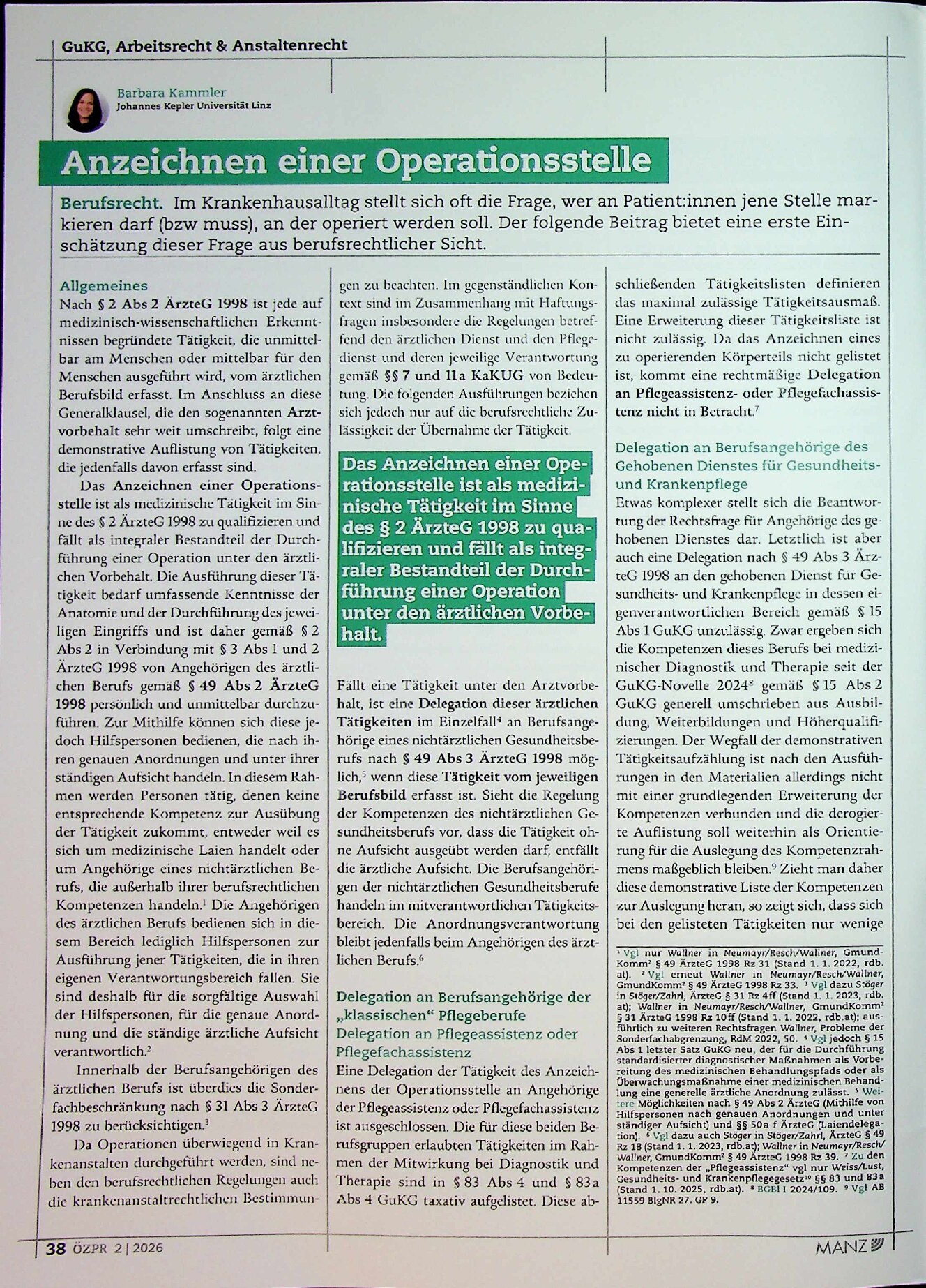 Vorschauseite 1: Anzeichnen einer Operationsstelle
