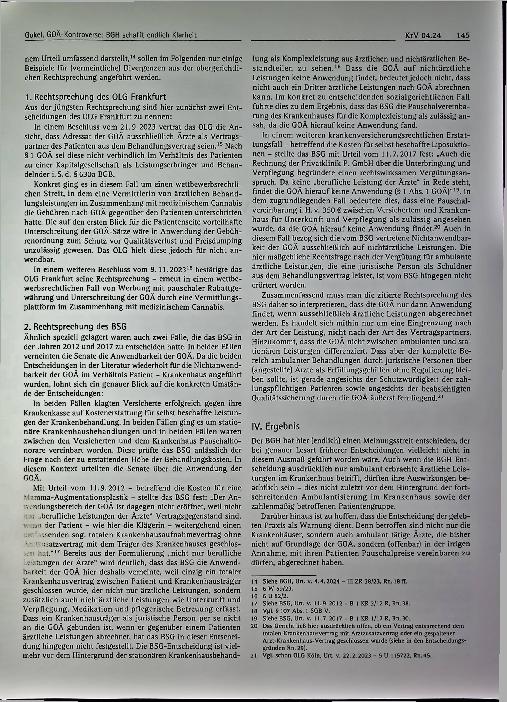 Vorschauseite 3: GOÄ-Kontroverse: BGH schafft endlich Klarheit*