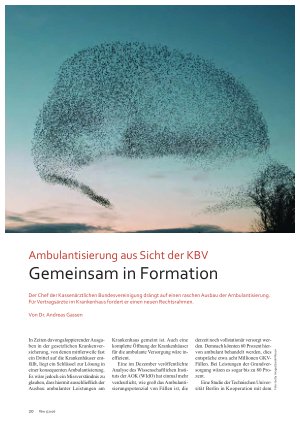 Vorschauseite 1: Ambulantisierung aus Sicht der KBV Gemeinsam in Formation