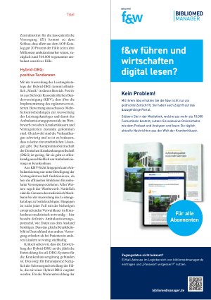 Vorschauseite 2: Ambulantisierung aus Sicht der KBV Gemeinsam in Formation