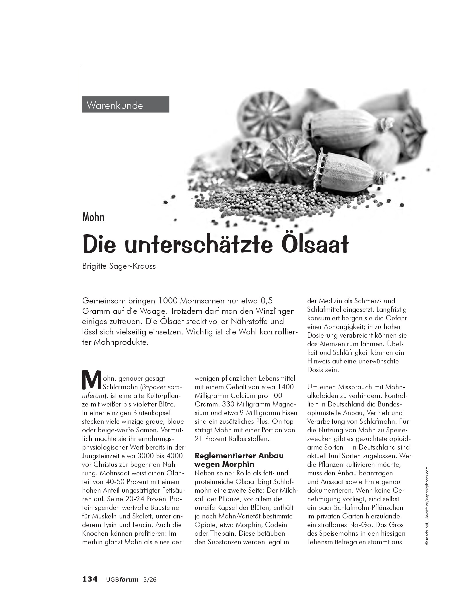 Vorschauseite 1: Mohn – Die unterschätzte Ölsaat