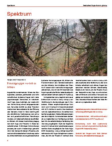 Vorschauseite 1: Spektrum Praxisgruppe "u-lab 1x 2024"