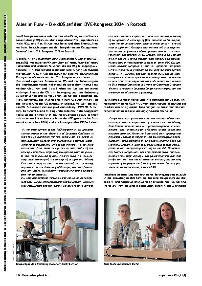 Vorschauseite 1: Alles im Flow – Die DOS auf dem DVE-Kongress 2024 in Rostock.