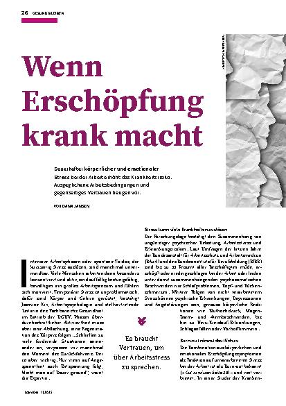 Vorschauseite 1: Wenn Erschöpfung krank macht